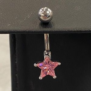 Pink Star Belly Button Ring